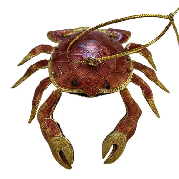 Alsan Victorian Enameling Cloisonné Ornament Crab Hinged Legs Beach - Picture 10 of 13